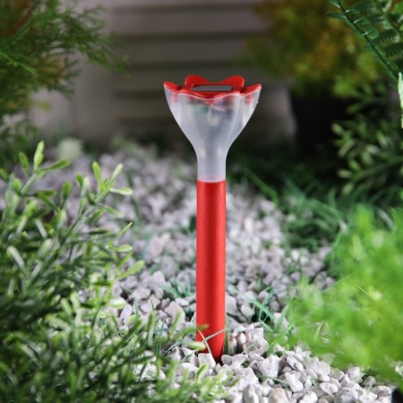 Garden lamp on the sunny battery "Red flower", 6 × 29 × 6 cm, 1 LED, glow white-2