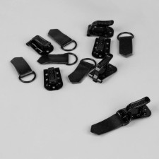 The hooks are sewing, metal, for outerwear, 5 × 1.5 cm, 6 pcs, black color