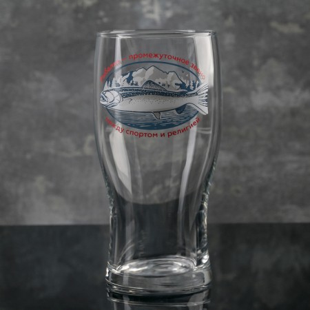 A glass glass for beer “Tyulip. Fishing ", 570 ml, MIX drawing