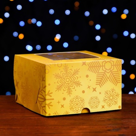 Packaging for 4 cupcakes with the Window "New Year's Gradient", 16 x 16 x 10 cm