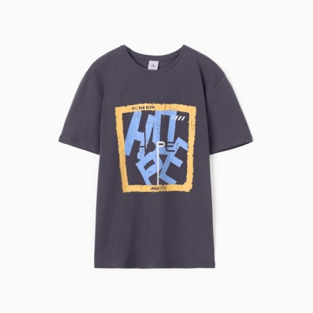 T-shirt male, dark gray color, rr 46
