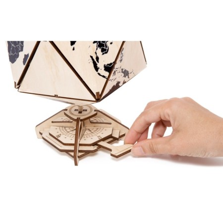 Designer Wooden 3D Ewa Globe Icosahedron with a secret (casket, safe) Black-16