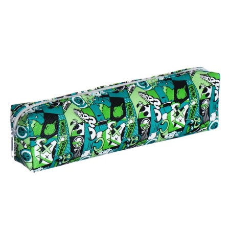 School Penal on the zipper Calligrata "Comic", Green