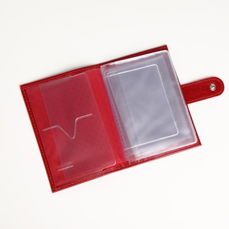 Cover for auto documents on the button, textura, red color-4