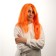 Carnival wig, long straight hair, orange color, 120 g