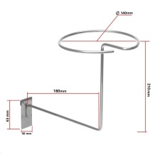 Bracket for a hat on a grid, d = 14, chrome
