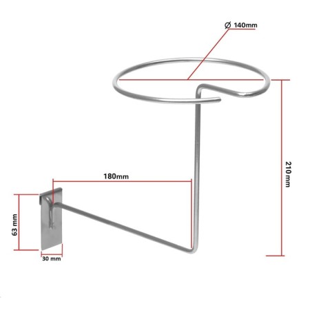 Bracket for a hat on a grid, d = 14, chrome