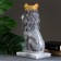 Piggy bank "lion with crown" Gray stone, 35cm