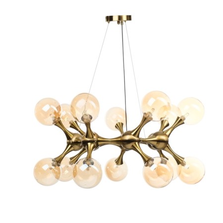 Chandelier "Molecule" 16xg9 brass 82x82x36-186 cm-3