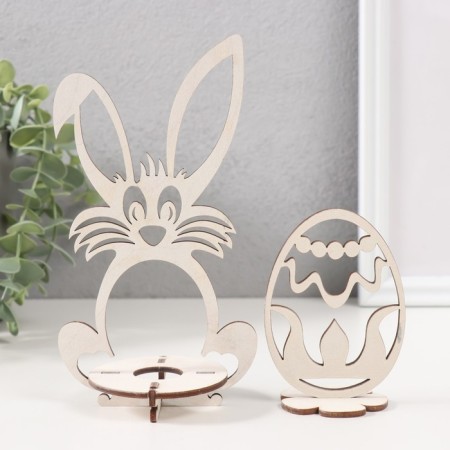 Easter decor "eggs" 6.5x4.7x9.3 cm; 9.3x6.5x17 cm (set of 5 parts) white-1