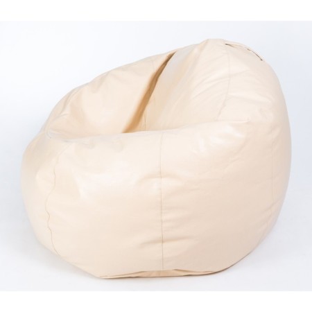 Crouped "Soft" armchair, large, cream color, eco -leather-1