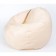 Crouped "Soft" armchair, large, cream color, eco -leather