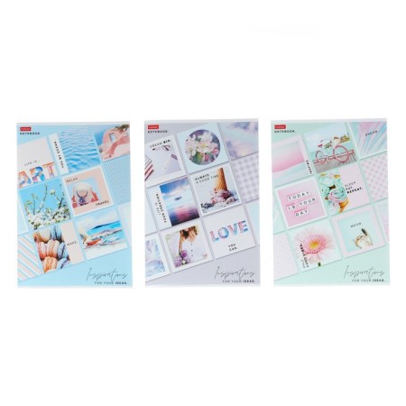 A4 notebook, 80 sheets, ruler, "bright emotions", cover of shallow cardboard, selective matte varnish, block 65 g/m2, 3v mix