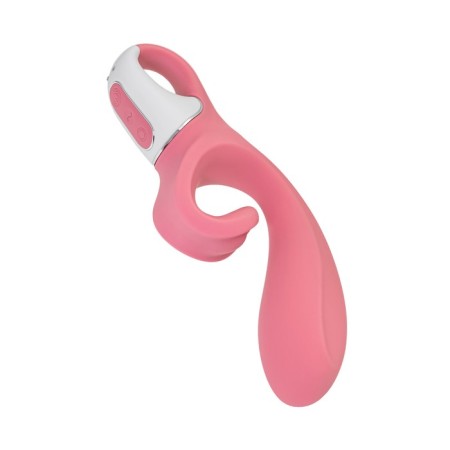 Unrealistic vibrator Satiffyer Hug Me, silicone, pink color-11
