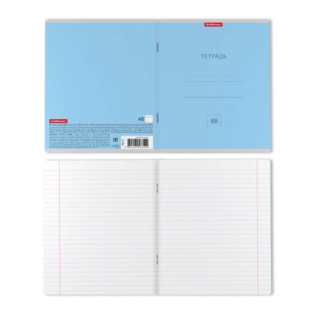 Notebook of 48 sheets in the Erichkrause "Classic", cover coated cardboard, OFSET block 100% whiteness, mix-10