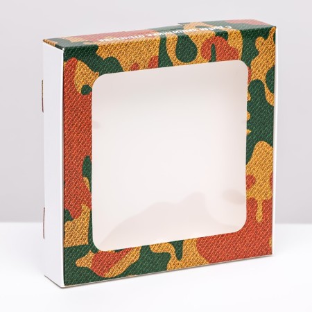 Self -charging box, "camouflage", 16 x 16 x 3 cm