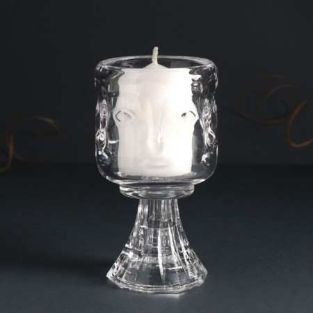 Glass of glass per 1 candle d = 5 cm "face" transparent 7x7x12.5 cm
