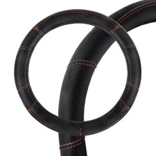 Leather braid, l black Skyway, with an orange line eco