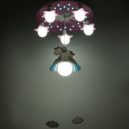 Chandelier 86207/6 E27 40W pink-white 50x50x24 cm Bayerlux-2