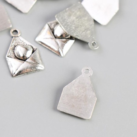 Decor for creativity Metal "Conversion with heart" silver 1.2x1.8 cm-1