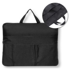 Folder (bag) with handles for A4 laptop (340 x 250 mm), textile, 3 external pockets, devente black