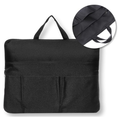 Folder (bag) with handles for A4 laptop (340 x 250 mm), textile, 3 external pockets, devente black