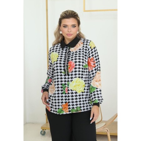 Female shirt, size 54, white, black color-9