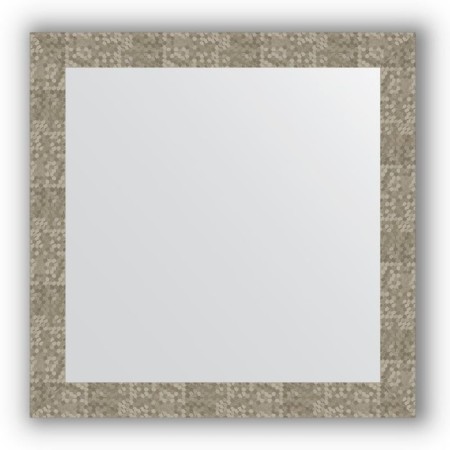 Mirror in the baguette frame - honeycomb titanium 70 mm, 76 x 76 cm, evoForm