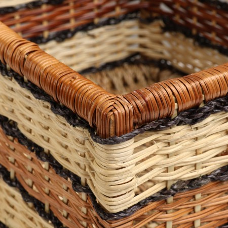 Wicker basket, 39x31x21.5 cm, rattan, jute-2