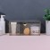 SHINE organizer for storage, with a lid, 3 sections, 21.5 × 8.8 × 9.5 cm, the color is transparent/golden