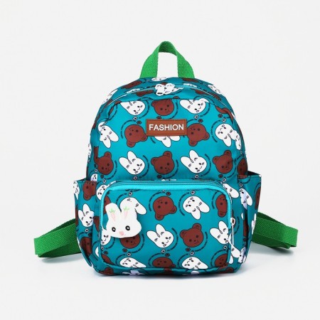Baby backpack on lightning, 3 outer pockets, green color-4