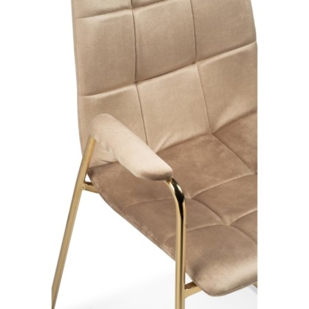 LANA Metal/velor, gold/beige 57x56x88 cm stool-5