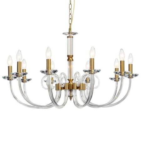 Crystal Crystal Chandelier Glass 10XE14 40W, size 85x85x61-97 cm, bronze color-1