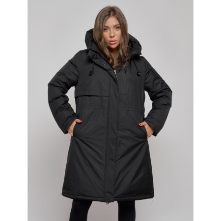 Coat insulated winter female, size 48, black color-13