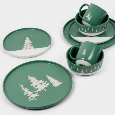 New Year. Ceramic "Winter Forest" dish, 27.3 cm-2