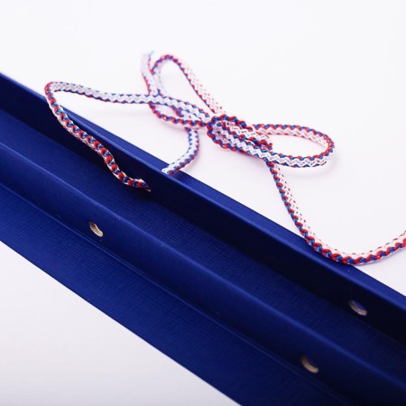 Folder for thesis (without inscription), boumville, scallops/suture, without paper, blue color (capacity up to 300 sheets)-4