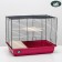 Cage for chinchillas "Pigzon" No. 8 with 2 wooden floors, collapsible, 58x40x48 cm, raspberry