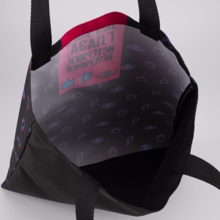 Bag-shop hysterical without lightning, without lining, black color-5