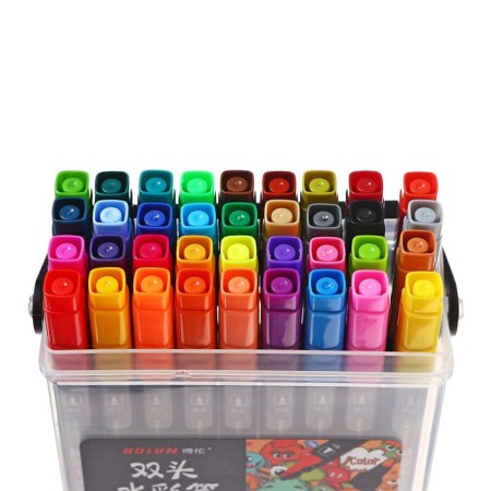 A set of professional markers 36 pieces, two -sided, in a plastic pencil with a handle, 36 colors-4