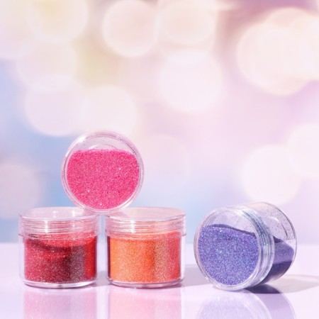 Cosmetic glitter in a jar, mix of flowers, set 4 pcs., 1 jar = 20 g
