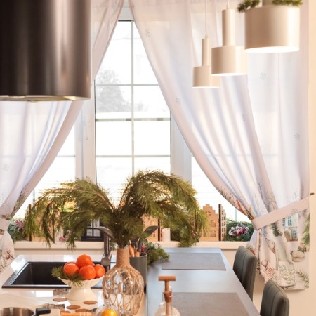 A set of curtains d/kitchen with sequence "Beasts in the city" 145x180cm-2 pcs., 100% p/e-2