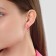 Emall earrings “minimal” Strazinka, white-pink color in gold