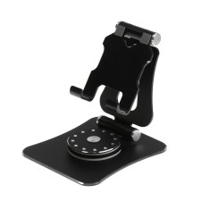 A phone stand, adjustable, folding, 360 ° rotation, metal, black