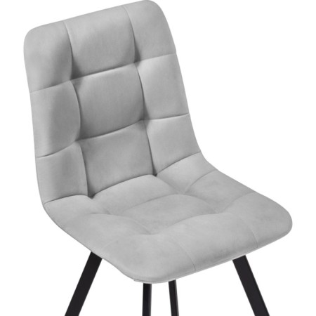 Stool on a metal frame chilli metal/velor, black/light gray 43.5x50x87.5 cm-4