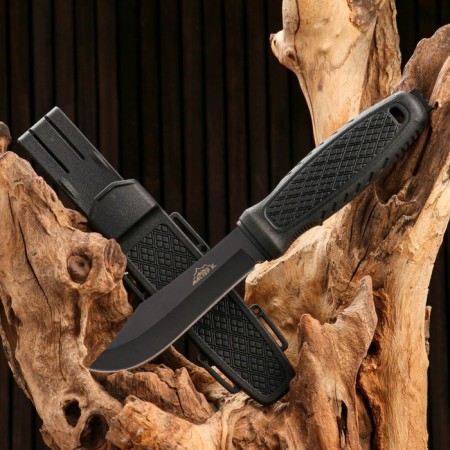 Tactical knife "Alfa" 23cm, blade 110mm/3mm, with fiberglass, black-1