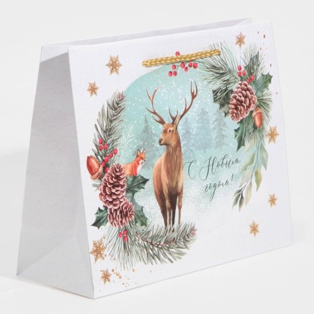 Laminated horizontal packet “On the forest edge”, MS 23 x 18 x 8 cm, New Year-2