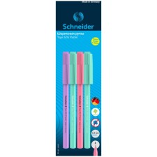 Набор шариковых ручек Schneider "Tops 505 F Pastel", 4 шт., синие, 0.8 мм, блистер, корпус МИКС