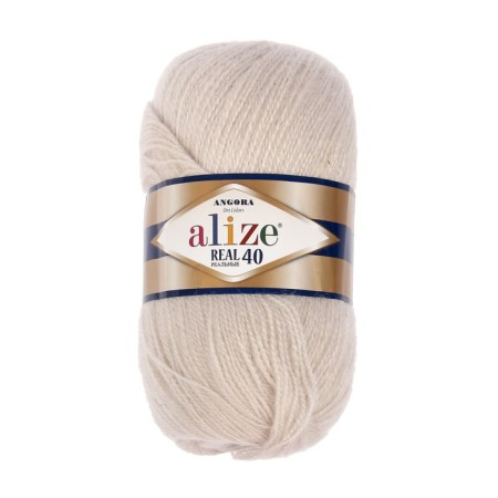 Yarn "Angora Real 40" 60% acrylic, 40% wool 430m/100g (599 ivory)-1