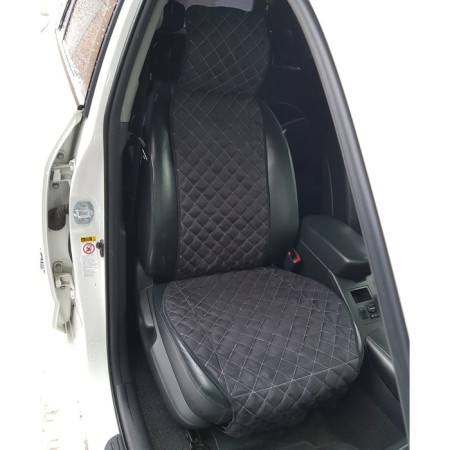 Alcantara seats Skyway Expensiv, black, white line-1