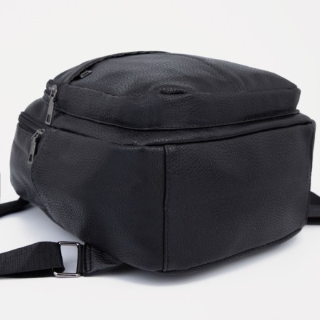 Women's backpack made of artificial leather with lightning, black color-2